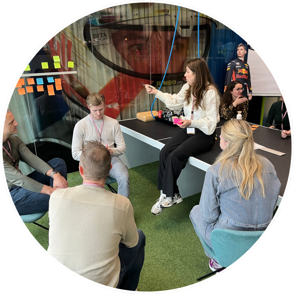 Organisatie aan de slag tijdens de workshop verbluf de klant